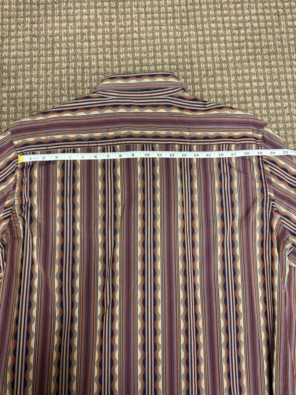 Robert Graham Purple, Blue & Cream Striped Button-Down Shirt - Picture 7 of 8